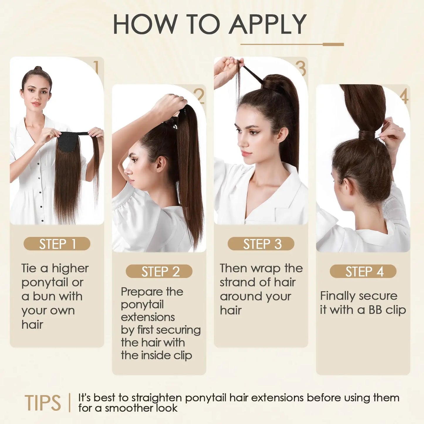 Ponytail Hair Extension with Magic Paste