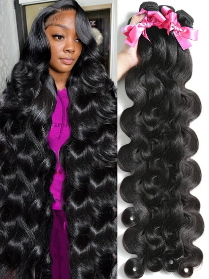 30 34 Inch Body Wave Bundles Human Remy Hair